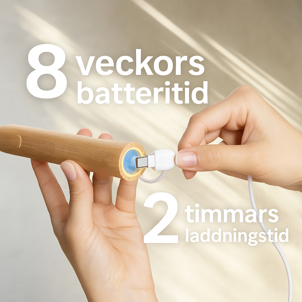 Hållbar eltandborste med ljudteknik